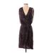 Haute Hippie Cocktail Dress - Wrap Plunge Sleeveless: Brown Dresses - Women's Size Small