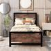 Trent Austin Design® Rigney Platform Bed w/ Headboard & Footboard, bed frame Wood in White/Black/Brown | Twin | Wayfair