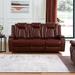 Red Barrel Studio® Pappillion - 3 Piece Breathing Leather Power Reclining Sofa Set Faux Leather | 41 H x 83.5 W x 38.5 D in | Wayfair Living Room Sets