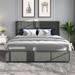 Latitude Run® Gottuard Storage Bed Upholstered/Metal/Linen in Gray | 39 H x 63.5 W x 84.4 D in | Wayfair 51303426D72E4AB99131AC504C043E38