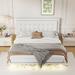 Brayden Studio® Chidimma Platform Bed Upholstered/Faux leather in White | 40.9 H x 62.2 W x 81.7 D in | Wayfair CC479BAE9DE04E9292B275FF446D4B01