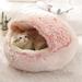 Tucker Murphy Pet™ Dulaire Nest Pet Bed Cotton/Fabric in Pink | 14 H x 19.6 W x 19.6 D in | Wayfair 9B1F430617F042F19C242F9BAA41AC84