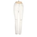 Just Black Jeggings - Low Rise Skinny Leg Boyfriend: White Bottoms - Women's Size 25 - Sandwash