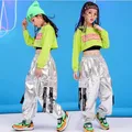 Indossare Costume da ballo abbigliamento da ballo bambini abbigliamento Hip Hop felpa verde Top Crop