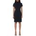 Sadee Draped Mockneck Sheath Dress