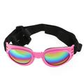 Pet Dog Cat UV Protective Windproof Foldable Sunglasses Lenses Glasses Eyewear Protection with Adjustable Strap (Pink)