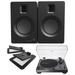 Kanto TUKMB Bookshelf Speakers with 5.25 Inch Aluminum Drivers with Kanto S6 Angled Desktop Speaker Stands for Large Speakers and an AT-LP120XUSB-BK Direct-Drive 3-Speed Manual USB Turntable (2019)