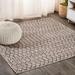 Ourika Moroccan Geometric Textured Weave Natural/Black 5 Square Indoor/Outdoor Area Rug