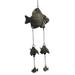 HEMOTON Japanese Style Cast Iron Wind Chime Floating Fish Shape Wind Chimes Hanging Wind Bell Outdoor Indoor Beautiful Ornaments Home Car Decor Birthday Gift (Overall Height About 48cm)