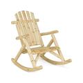 CintBllTer Log Rocking Chair Wood Porch Rocker Lounge Patio Deck Balcony Furniture Rustic Single Rocker Natural