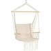 Hanging Hammock Chair With Armrests - Polycotton Fabric - 300-Pound Capacity - Natural