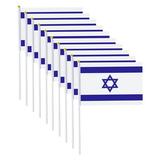 KEYBANG Israel Flag Israeli flag Embroidered flag Bandera de Israel Israel Flag Flag Set Small Handheld Flag 5x8 Inches Israel Flag Flag Set Small Handheld Flag 8x12 Inches(Buy 2 get 3) Clearance