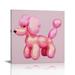 JEUXUS Retro Euphoria Wall Art Holographic Dog Balloon Poster Funky Playful Pink Print Decor Minimalist Trendy Room Canvas Wall Decor For Teen Room Decor Bedroom 16x16in Unframed