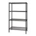 Starter Kit For 74 Height 4-Tier Wire Shelving Unit Black Finish 24 Width X 72 Length X 74 Height