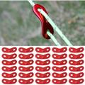 30pcs 2â€‘Hole Ultra-Light Cord Tensioners Aluminum Alloy Rope Adjusters Rope Buckles Guyline Parachute Cord Tensioners Adjuster forTent Hiking Camping Moutaineering
