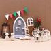 Xinhuadsh 14Pcs/Set Dollhouse Door Kit Xmas Element Realistic Mini Christmas House Ornament Miniature Model Pretend Toy for Entertainment