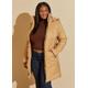 Plus Size Ribbed Paneled Hooded Puffer Coat