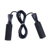 Skipping Rope Jumping Rope Handle with Steel Ball Bearings Adjustable Steel Cable Experience Levels Cardio Training Home Workout Cross Fitness Boxing Rope (Black)