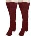 Penkiiy Over Knee High Fuzzy Socks Plush Slipper Stockings Furry Long Leg Warmers Winter Home Sleeping Socks Leg Warmers for Women Wine