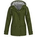 snowsong Jackets for Women Rain Jacket Women Solid Outdoor Size Plus Windproof Raincoat Hooded Rain Jacket Women Women s Coat Winter Jackets for Women Coats for Women Army Green 5XL