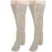 Penkiiy Over Knee High Fuzzy Socks Plush Slipper Stockings Furry Long Leg Warmers Winter Home Sleeping Socks Leg Warmers for Women Beige