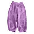 Fall Savings 2023! TUOBARR Casual Pant for Kids Baby Knit Jogger Pants Baby Sweatpants Soft Cotton Infant Bottoms Purple 5-6 Years