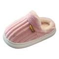 Toddler Kids Girls Shoes Solid Color Winter Versatile Cotton Slippers Vertical Texture Warm Non Slip Home Plush Cotton Dailywear School Shoes For Child