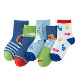 ZMHEGW Toddler Kids Baby Boys 5Pairs Cartoon Non Slip Crew Socks Cotton Spring Autumn Slipper Socks Children Socks Boys Girls Little Girls Soccer Socks Kids 7-8 Toddler Shoe Socks Boys Low Cut Socks