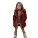 Pejock Toddler Girls Fleece Jacket Little Girls Winter Warm Sherpa Coats Baby Fashion Cute Casual Solid Color Keep Warm Fuzzy Pea Coat Jacket with Pockets for Toddler Girls (12M-5T) Clothing