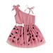 Baby Girls Mini Dress Elegant One Shoulder Sleeveless Tie Strap Ruched Party Dress