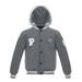 The Polar Club Toddlers Fleece Varsity Baseball Jacket with Removable Hood (Charcaol-3T)