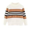 Ydojg Kids Boys Girls Casual Tops Kids Long Sleeve Sweater Knit Crewneck Pullover Striped Sweater Sweatshirts For 12-18 Months