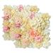 Lierteer 2 Pieces Artificial Flowers Wall Background 3D Flower Wall Panels Wedding Decor Yellow Pink