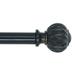 MERIVILLE 1-Inch Diameter Single Window Treatment Curtain Rod Castani Finial 28-inch to 48-inch Adjustable Black