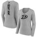 Women's Fanatics Branded Heather Gray Anaheim Ducks Personalized Name & Number Long Sleeve V-Neck T-Shirt