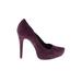 Schutz Heels: Slip-on Stilleto Cocktail Purple Solid Shoes - Women's Size 6 - Almond Toe