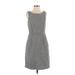 White House Black Market Casual Dress - Sheath Scoop Neck Sleeveless: Gray Dresses - Women's Size 00