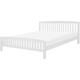 Modern eu Super King Size Bed Frame 6ft White Solid Wood Slatted Castres - White