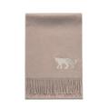 Women's Brown / Neutrals Cashmere Scarf With Leopard Embroidery - Oatmeal Jessie Zhao New York