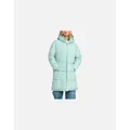 Women's Roxy Womens Test of Time Hooded Long Line Padded Jacket - Blue Surf - Size: 10/8