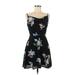 B. Darlin Casual Dress - A-Line Boatneck Sleeveless: Black Print Dresses - Women's Size 7