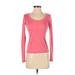 Ann Taylor Long Sleeve T-Shirt: Pink Tops - Women's Size 2X-Small Petite