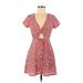 showpo Casual Dress - A-Line V Neck Short sleeves: Red Dresses - Women's Size 8
