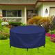 Garden Furniture Cover Round Waterproof 200x90cm(Blue) OutDoor Patio Furniture Covers For Round Set Heavy Duty 420D Oxford Fabric Windproof Anti-UV Veranda Table Covers