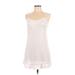 Misslook Casual Dress - A-Line Scoop Neck Sleeveless: White Print Dresses - Women's Size Large