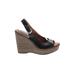 B O C Born Concepts Wedges: Black Print Shoes - Women's Size 9 - Peep Toe