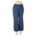 Eddie Bauer Dress Pants - High Rise Straight Leg Boyfriend: Blue Bottoms - Women's Size 4