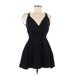 Lulus Casual Dress - A-Line V-Neck Sleeveless: Black Solid Dresses - Women's Size Small