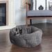 FurHaven Snuggle Terry Warming Hi-Lo Cuddler Bed Polyester in Gray | 12 H x 20 W x 20 D in | Wayfair 10242427