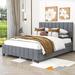 Everly Quinn Grapeville Queen 2 Drawers Velvet Upholstered Platform Bed w/ Twin XL Trundle Upholstered in Gray | 45 H x 64 W x 84 D in | Wayfair